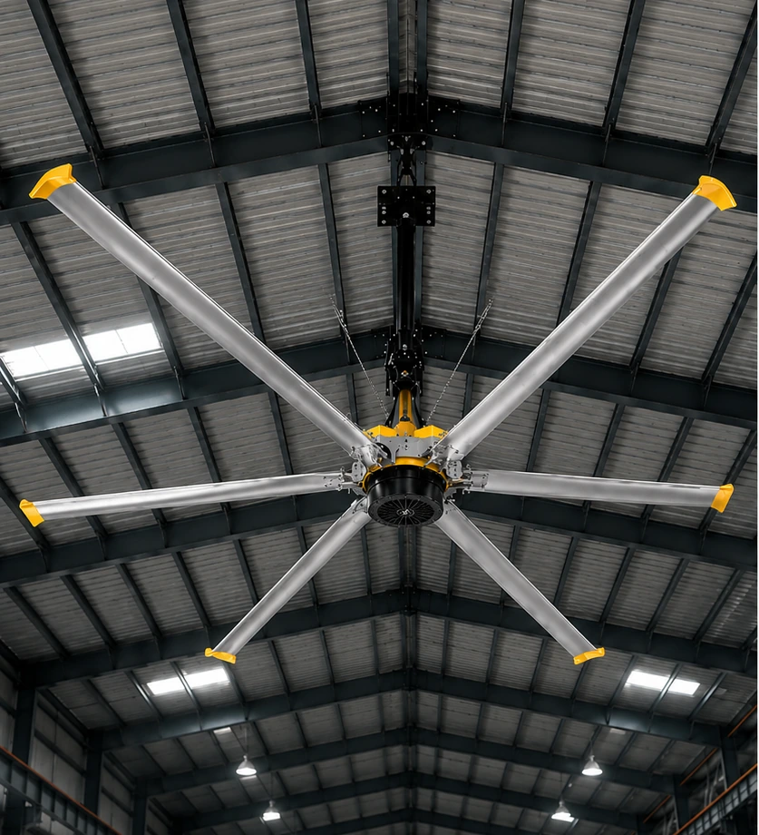 Quạt HVLS Winston lắp trong nhà xưởng