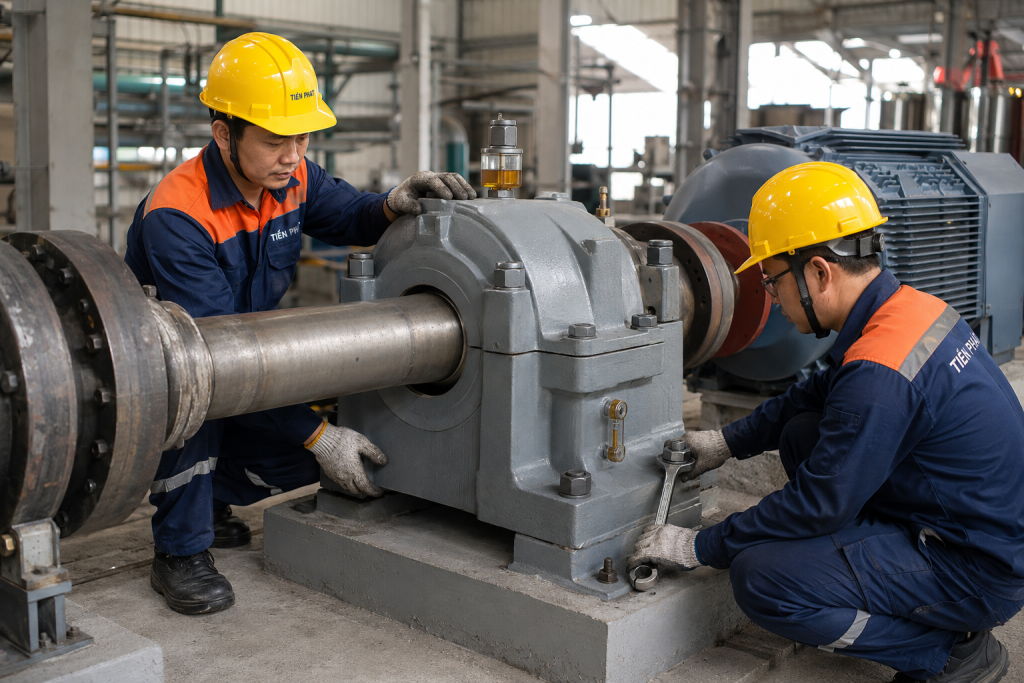 Lắp đặt thực tế — Gối đỡ mặt bích ngâm dầu TPFB